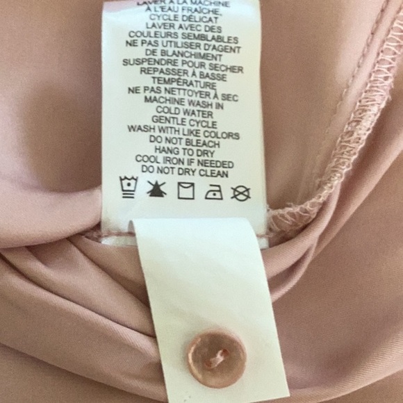 Rachel Zoe Pink Long Sleeve Pleated Shoulders Poet Sleeves Ruffled Neck Blouse S - Picture 8 of 8